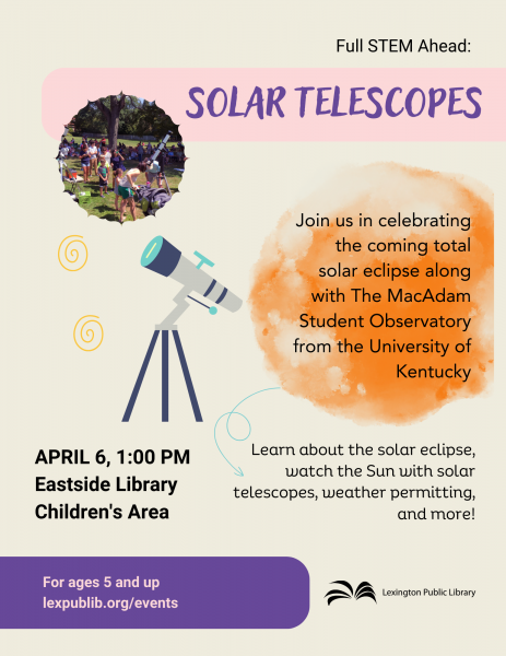 Image for event: Full STEAM Ahead: Solar Telescopes! 