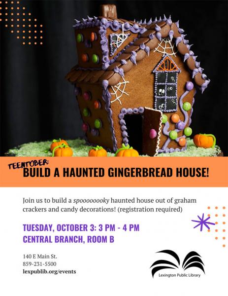 Image for event: TeenTober: Build a Haunted Gingerbread House