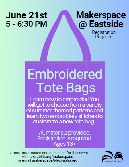 Image for event: Embroidered Tote Bags